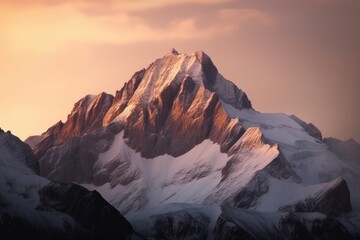 Canvas Print - Majestic Mountain Peak at Sunset