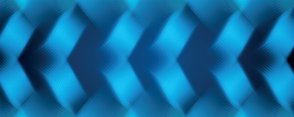 Wall Mural - Dark blue abstract background with glowing arrow lines. Modern shiny blue geometric lines design.