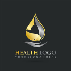 Wall Mural - Health Luxury Logo Template. Vector Illustrator