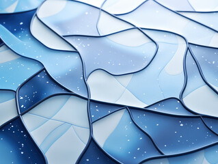 Wall Mural - Abstract Blue Waves Background with Sparkles