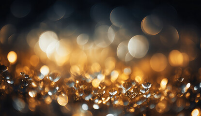 Wall Mural - Glistening Golden Bokeh Abstract Background