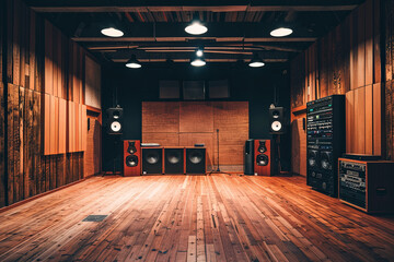 Wall Mural - Large empty recording studio interior