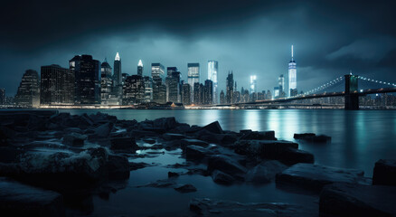 Wall Mural - Majestic City Skyline at Night