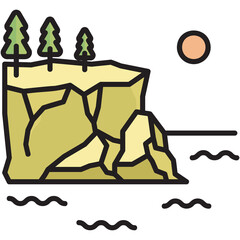 Poster - Coastal Cliff Icon