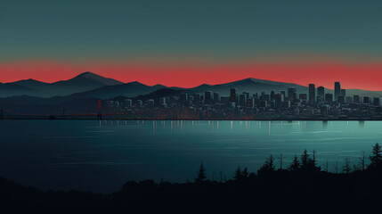 Wall Mural - Serene City Skyline at Dusk