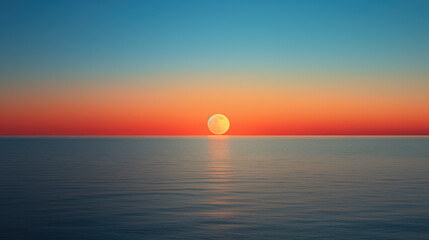 Wall Mural - Tranquil Ocean Sunset with Vibrant Colors