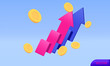 © iqballwew - 3d icon realistic growth stock chart coins investing new concept vector design