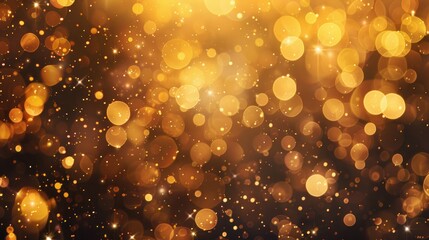 Wall Mural - Golden Glitter Bokeh Background for Festive Occasions