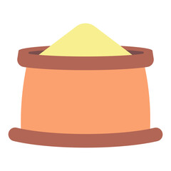 Poster - food grain in gunny sack flat icon