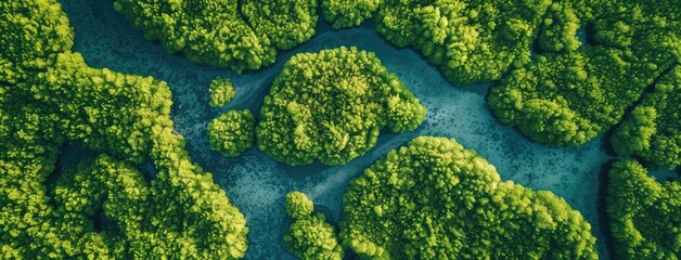 Sticker - Aerial Forest Landscape with Serpentine River