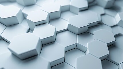 Wall Mural - abstract white hexagonal pattern background