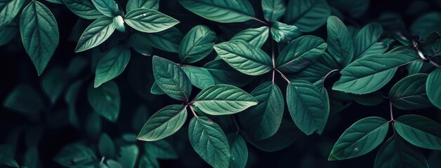 Poster - Moody Green Foliage in Dim Light