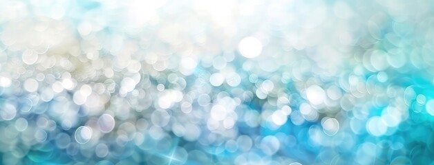 Poster - Sparkling Blue Bokeh Lights Abstract Background