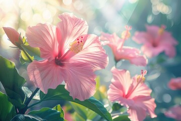 Canvas Print - Pink flower blooming in garden