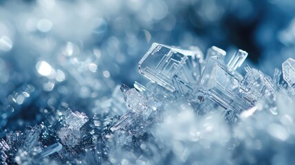 Poster - Intricate Winter Ice Crystals in Macro