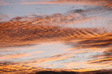 Wall Mural - sky and clouds dramatic background with orange colors