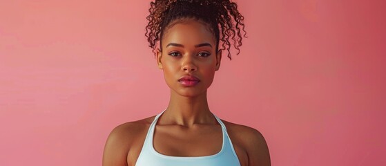 Young woman in white top with curly hair