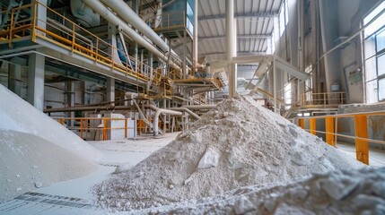 Canvas Print - Industrial Powder Processing Facility Interior