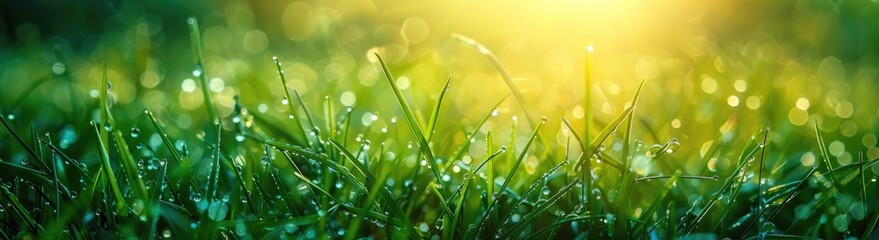 Canvas Print - Grass blades in golden sunlight