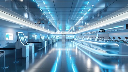 Poster - Modern Futuristic Airport Terminal Interior