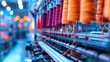 © evening_tao - Vibrant Textile Machinery in Factory Setting