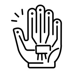 Poster - A linear style icon of haptic glove