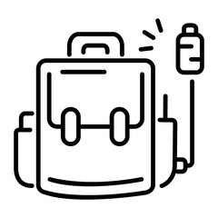 Poster - An outline style icon of smart backpack 