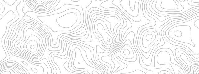 Wall Mural - Topographic map background geographic line map with seamless ornament design. The black on white contours topography stylized height of the lines map.