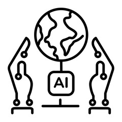 Poster - A linear style icon of ai support 