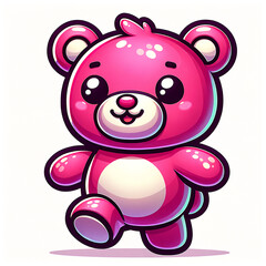 Wall Mural - cute pink teddy bear