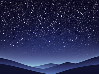 Wall Mural - Starry night sky with twinkling stars. Anime clean style. Background design.