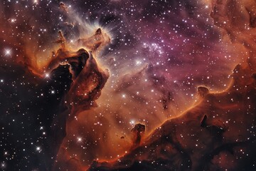 Wall Mural - shimmering nebula with stars scattered in cosmic dust in deep space, featuring shimmering nebulae an