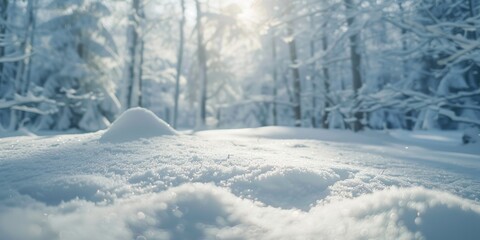 Wall Mural - snowy landscape with trees