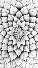 Sticker - black and white background of flower pattern