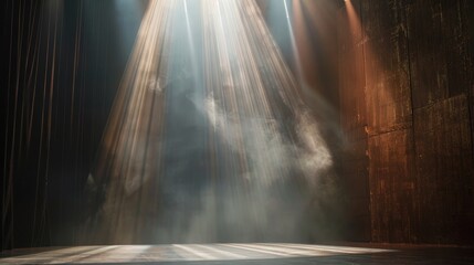 Wall Mural - Empty stage with light beam close up
