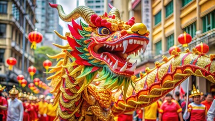 chinese dragon statue in temple