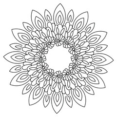 Canvas Print - Elegant Simple Mandala line Drawing for print or use as Embroidery design