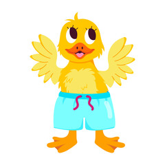 Sticker - A cartoon style sticker of duck shorts 

