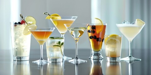 Canvas Print - Different Cocktails on Table