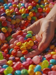 Wall Mural - Person holding jelly beans