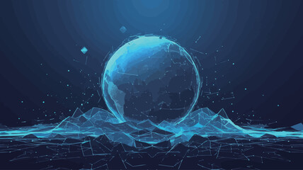 Wall Mural - Global network connection. Abstract polygonal background. Vector illustration.