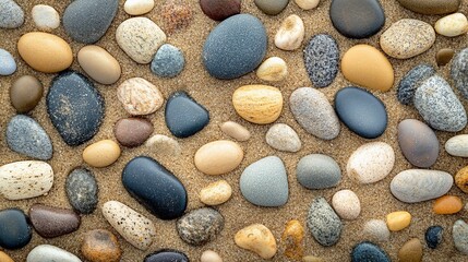 Wall Mural - Pebbles on the sand at Nida Beach, Baltic Sea, Lithuania.