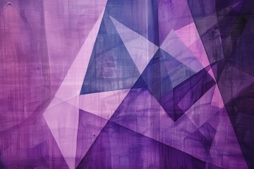 Canvas Print - Geometric art with triangles in shades of purple and blue, Geometric shapes in shades of purple and lavender