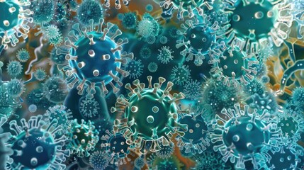 Cold Virus. Understanding Corona and Omicron Virus Cells in Scientific Background