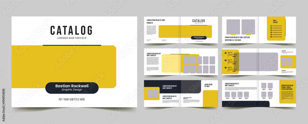 company product catalog landscape portfolio layout, 12 page catalog ...
