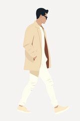 Poster - Stylish man walking confidently