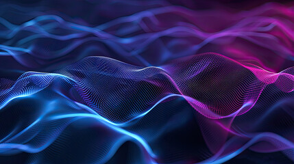 Wall Mural - Glowing particles liquid dynamic flow. Trendy fluid cover design