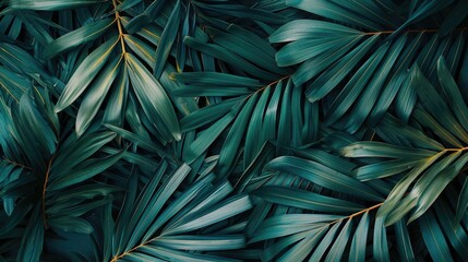 Wall Mural - tropical palm leaf texture with vintage style and copy space for travel concept