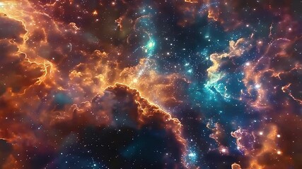 Wall Mural - stunning interstellar nebula with stars with ai generated.