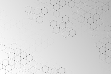 Poster - Abstract grey hexagon background with simple connecting hexagons